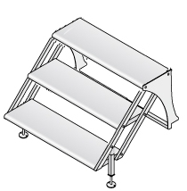 Scaletta Inox 3 Gradini Pieghevole Con Corrimano :: Salento Mare Costruzioni Nautiche - Foto 1