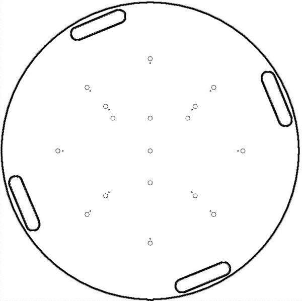 Piastra/base in acciaio zincato 49 x 49 cm per fissaggio a pavimento truss  quadre lato