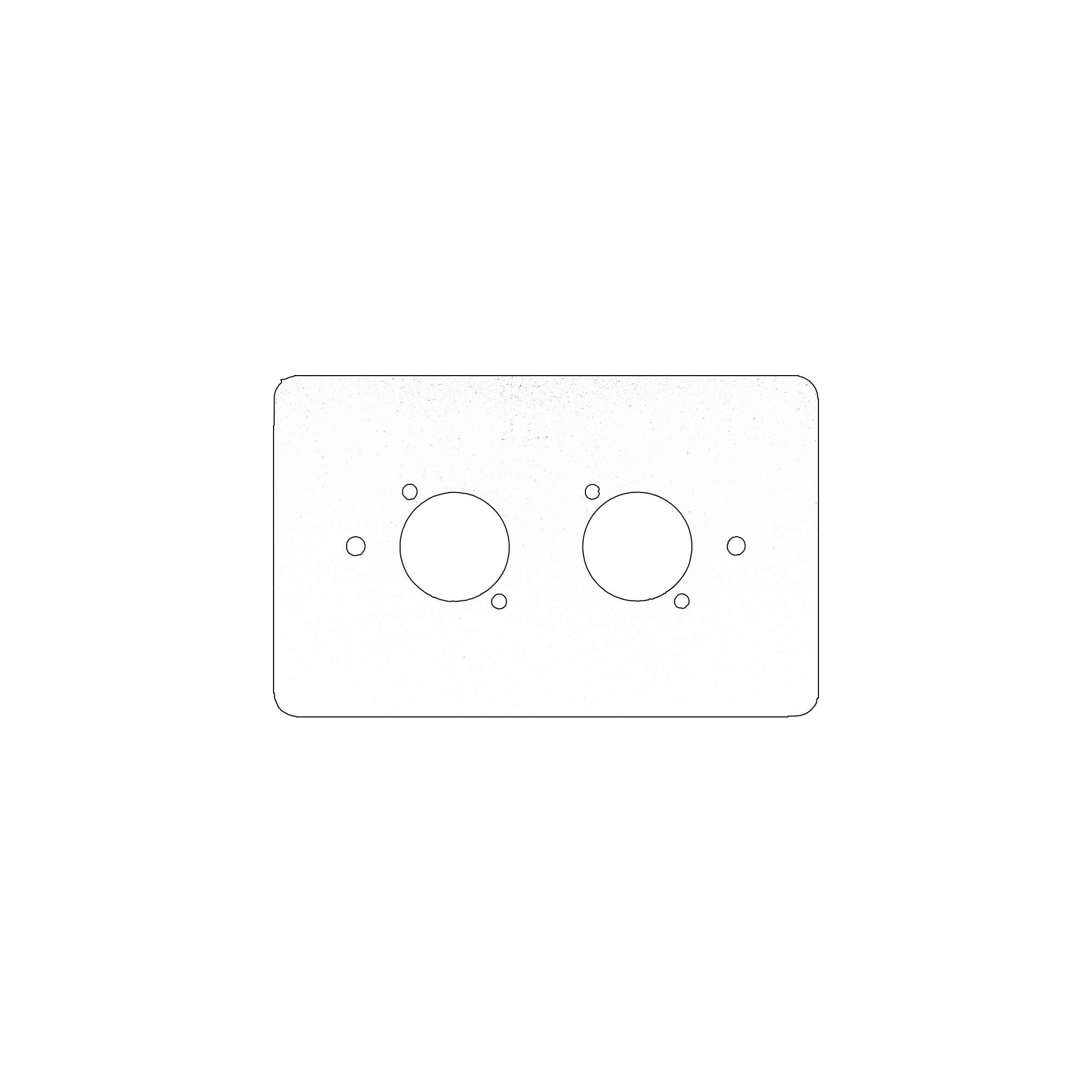 Placca bianca per scatola 503 per 2 connettori D-type