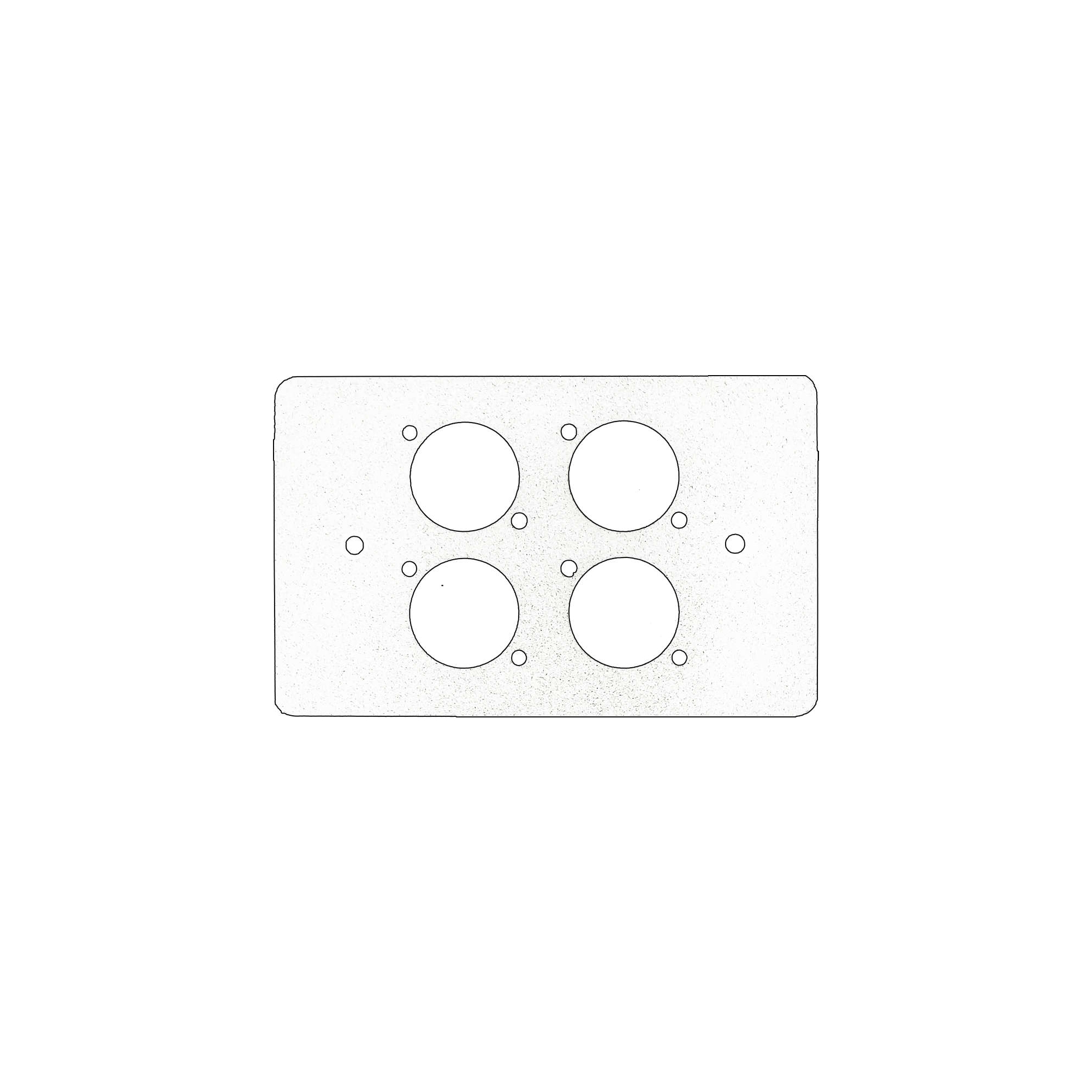 Placca bianca per scatola 503 per 4 connettori D-type