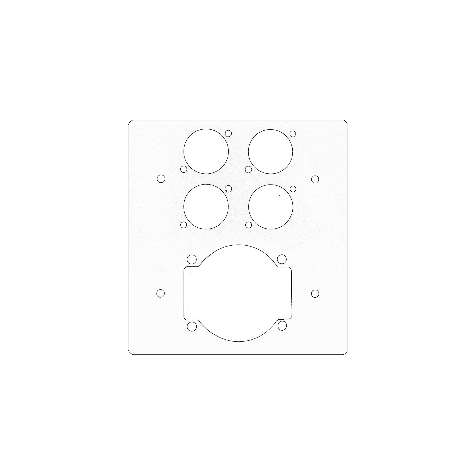 Placca bianca per scatola 506 per 4 Connettori D-type + 1 Presa universale Vimar 1299n